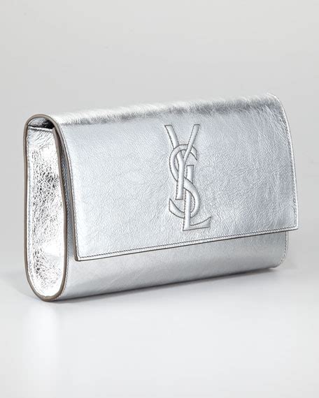 ysl clutch silver hardware|saint laurent evening clutch.